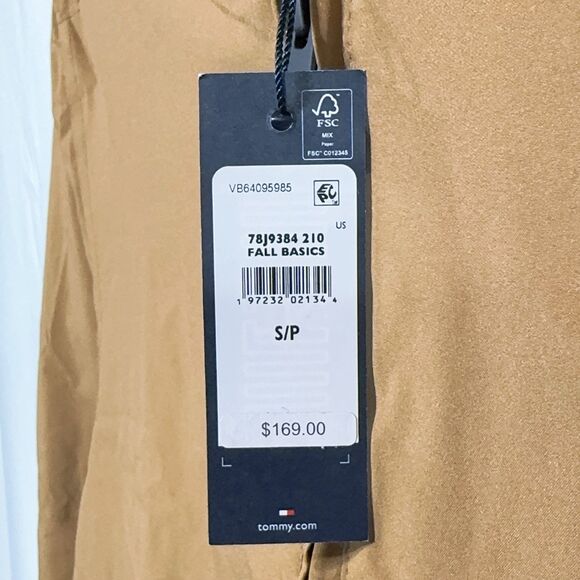 Tommy Hilfiger Lightweight Water-Resistant Bomber Camel Khaki Men’s S Jacket NWT - Picture 5 of 9